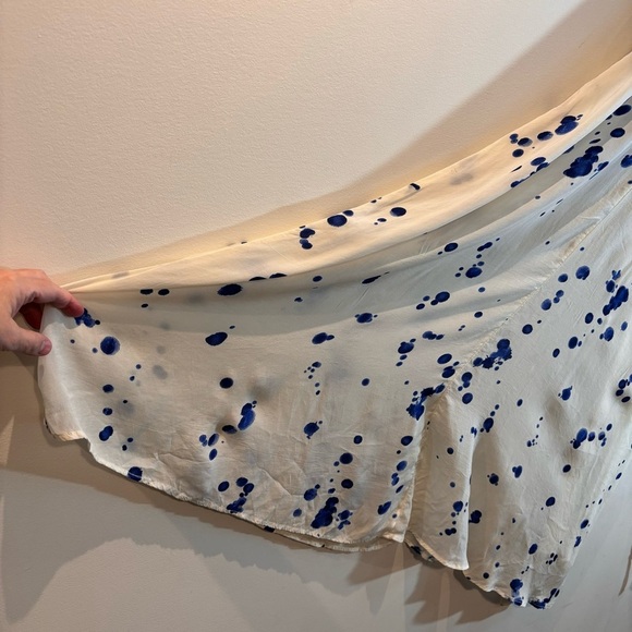 MAEVE Sz S Ink Splatter Macrame Crochet Lined Belt Anthropologie Maxi Dress - Picture 4 of 13